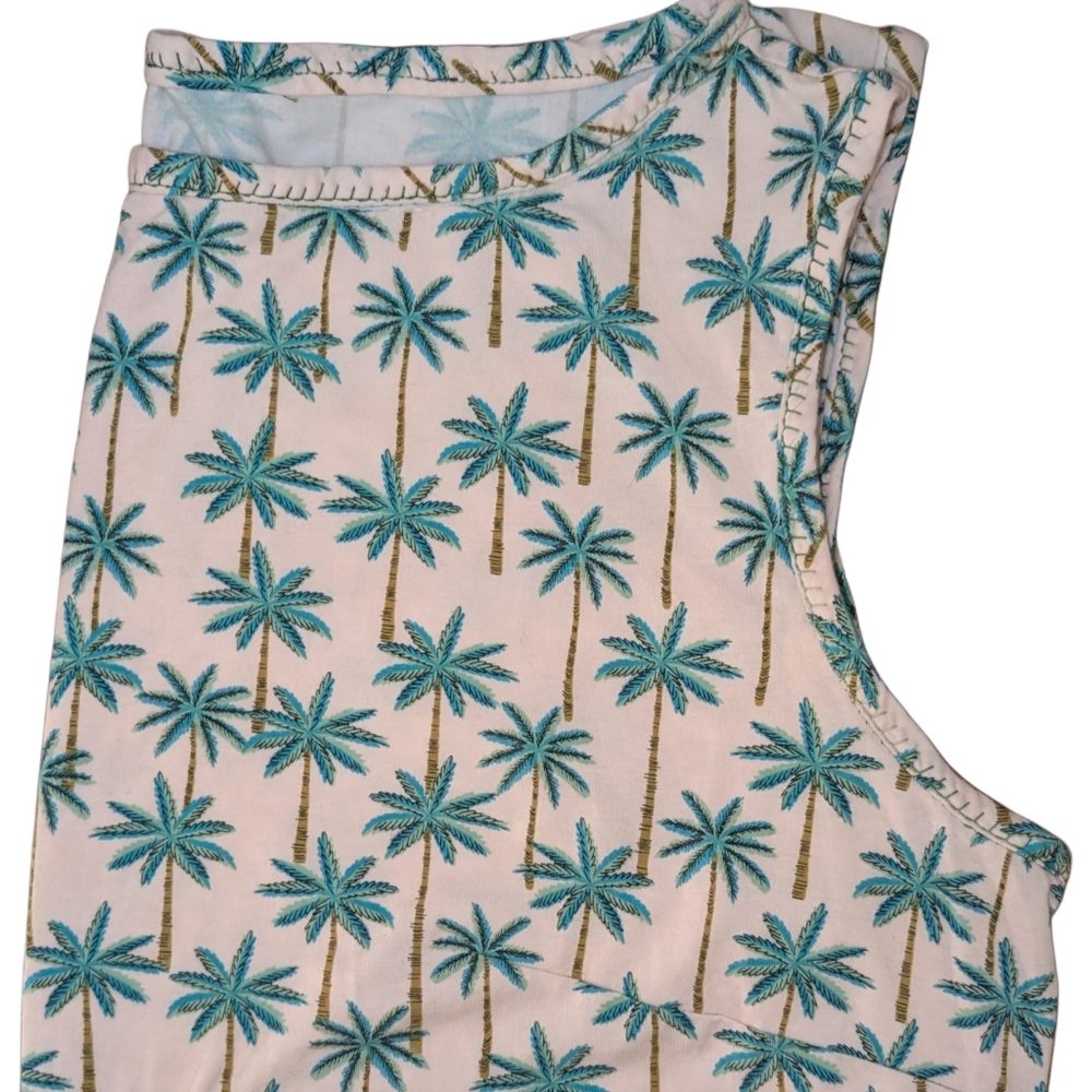 Handmade Women's Palm Tree Pajama Shorts Set (Fits Like L) - Picture 5 of 11